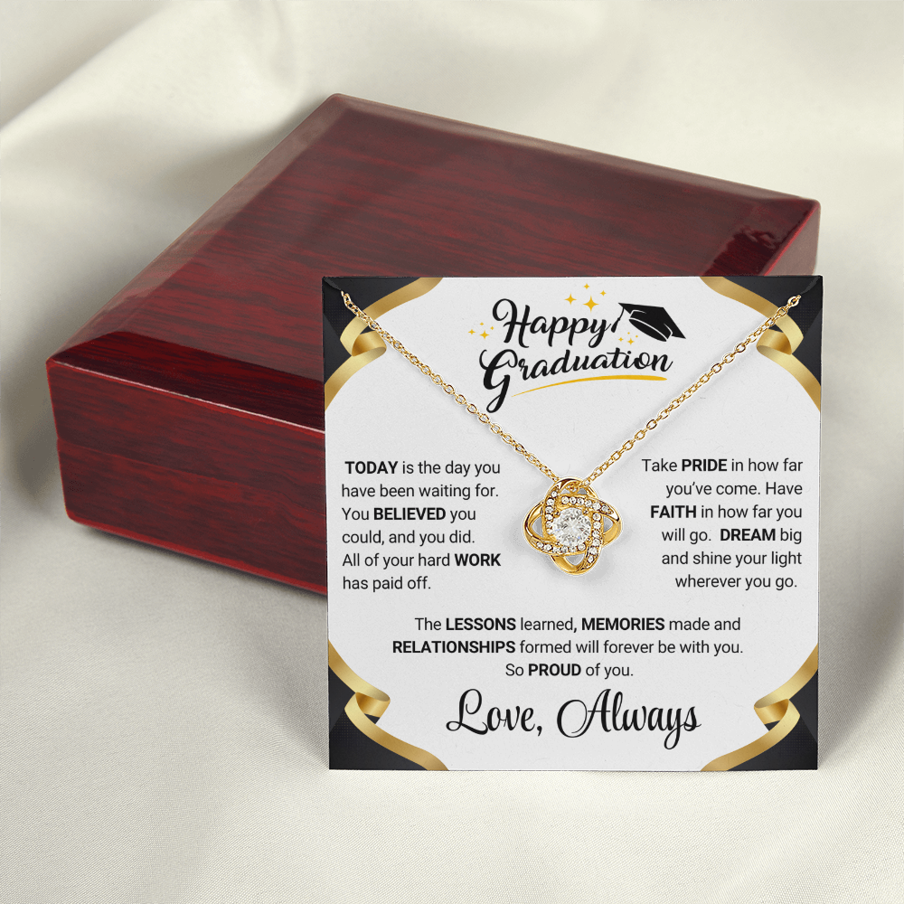 Graduation Gift Love Knot Necklace For Daughter From Mom