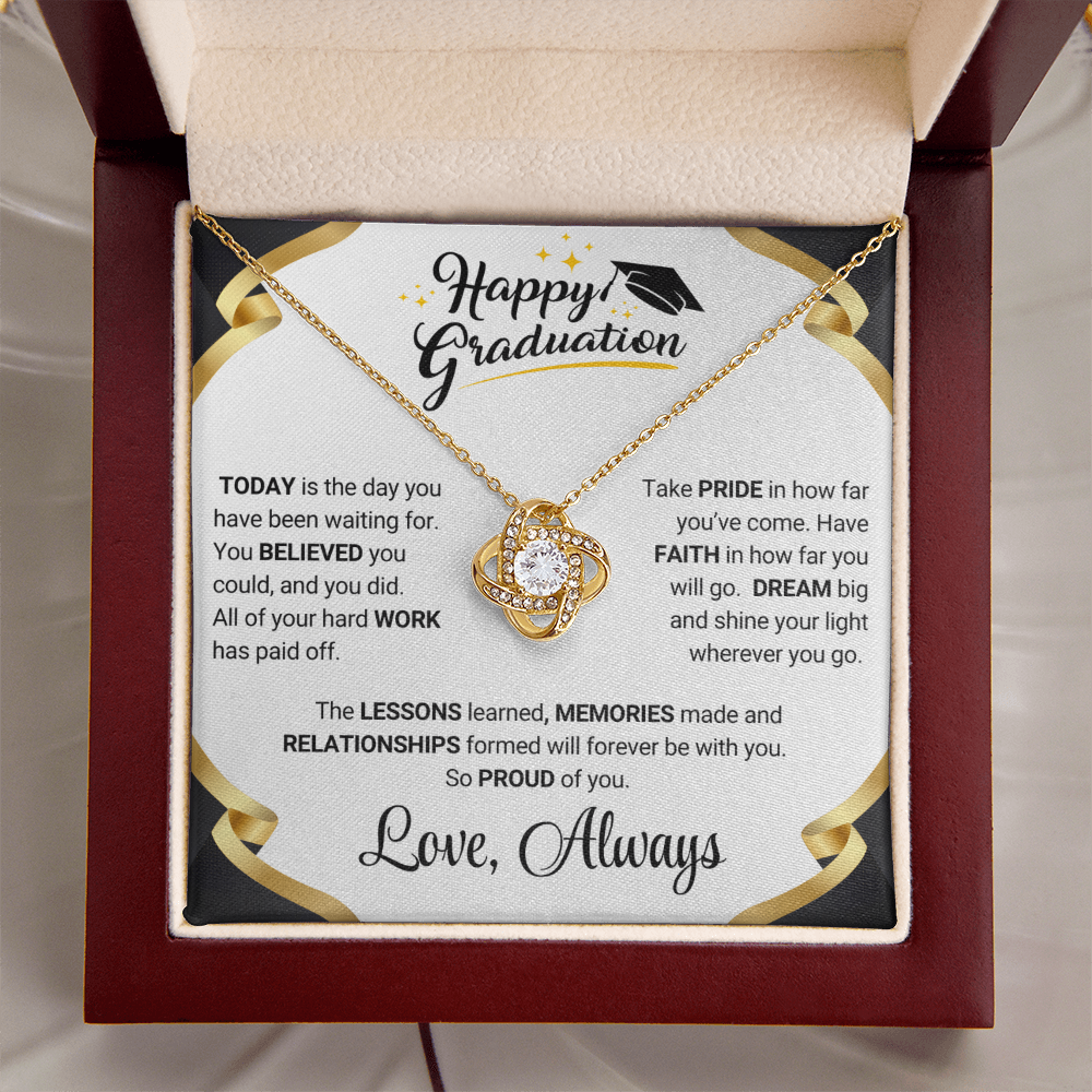 Graduation Gift Love Knot Necklace For Daughter From Mom