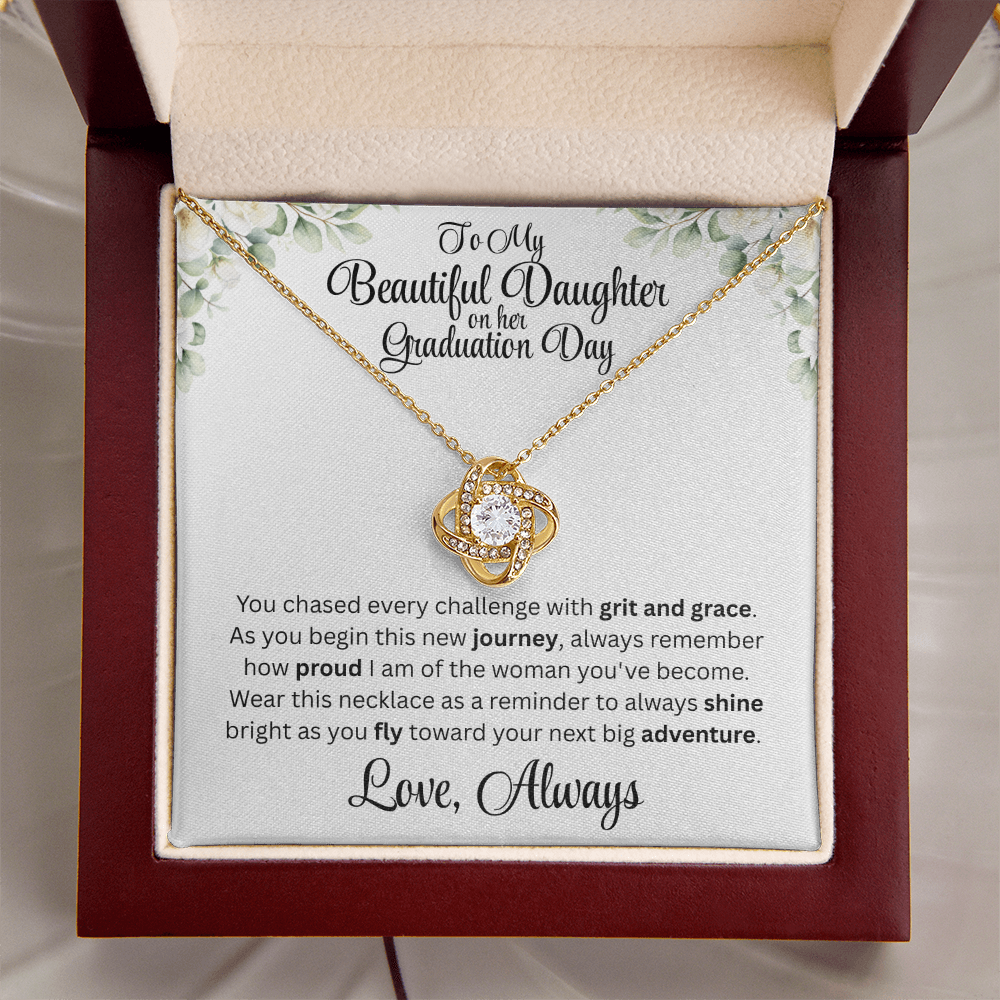 Graduation Day Necklace For Daughter With Inspirational Loving Message