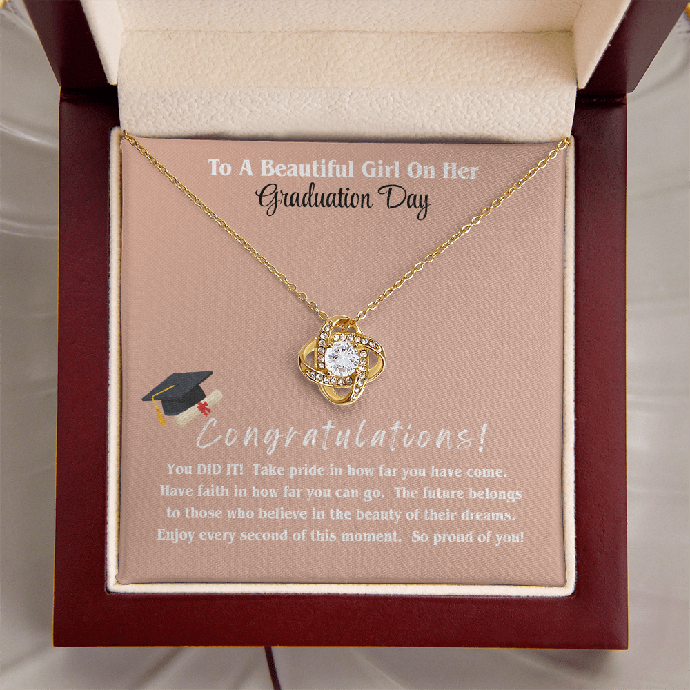 Graduation Gift Love Knot Necklace Daughter Forever Bond