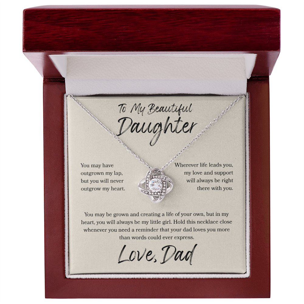 To My Daughter Love Knot Necklace – My Love Is Always With You Gift from Dad