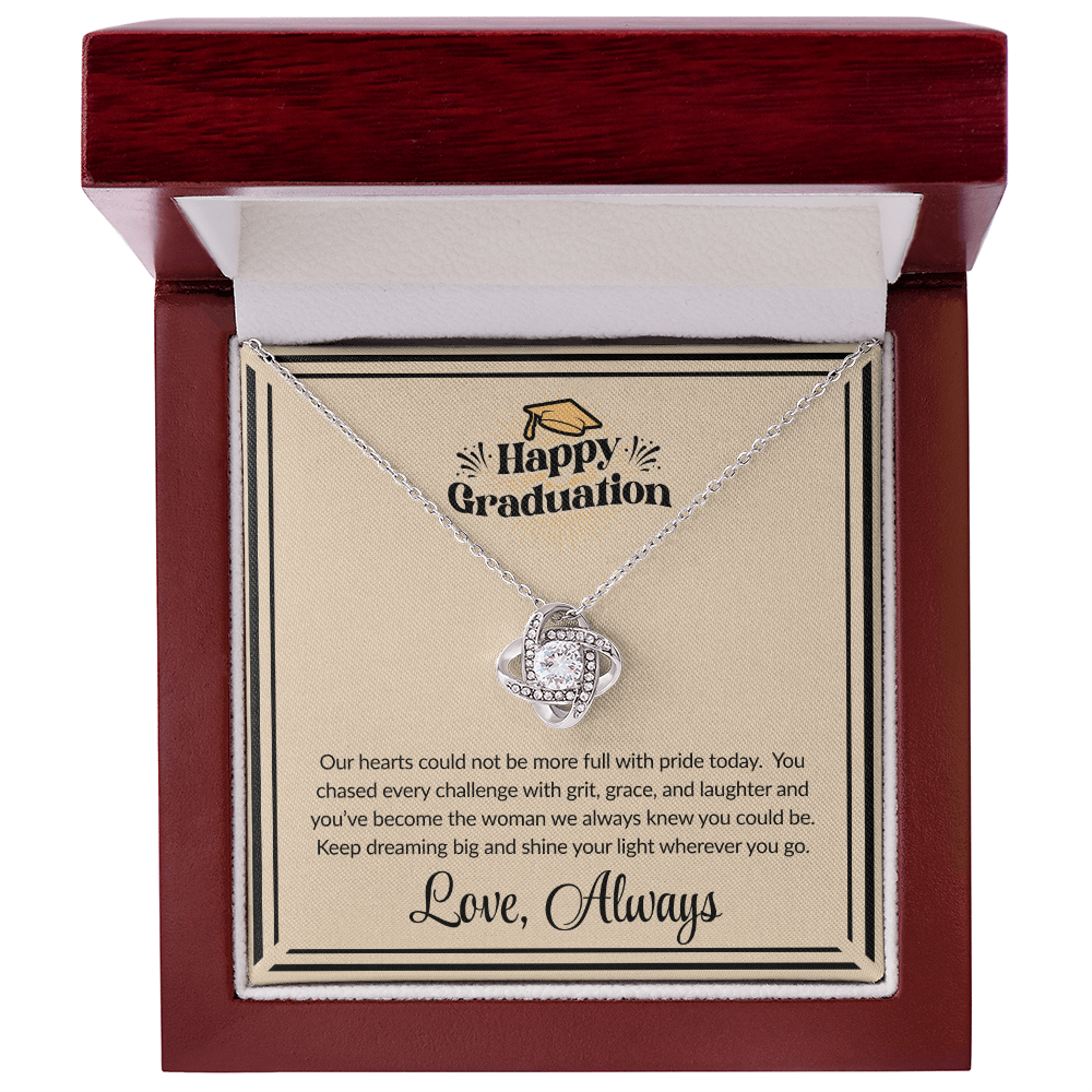 Graduation Gift Love Knot Necklace Daughter Love Always