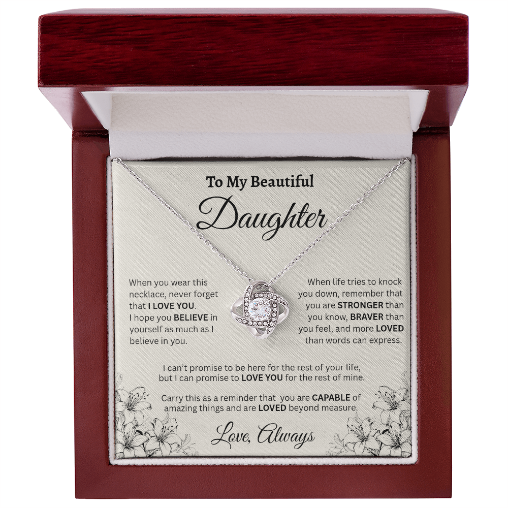 To My Beautiful Daughter Necklace – Wildflower Love & Strength Gift