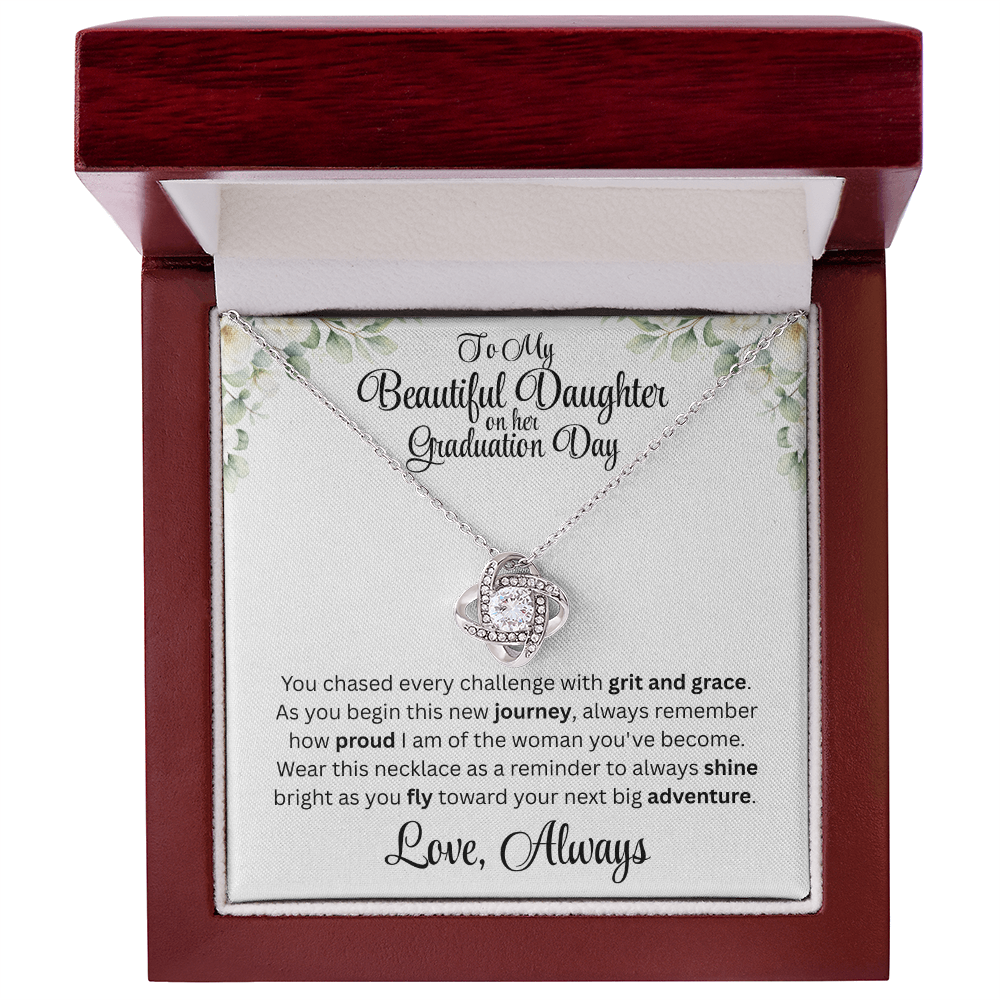 Graduation Day Necklace For Daughter With Inspirational Loving Message