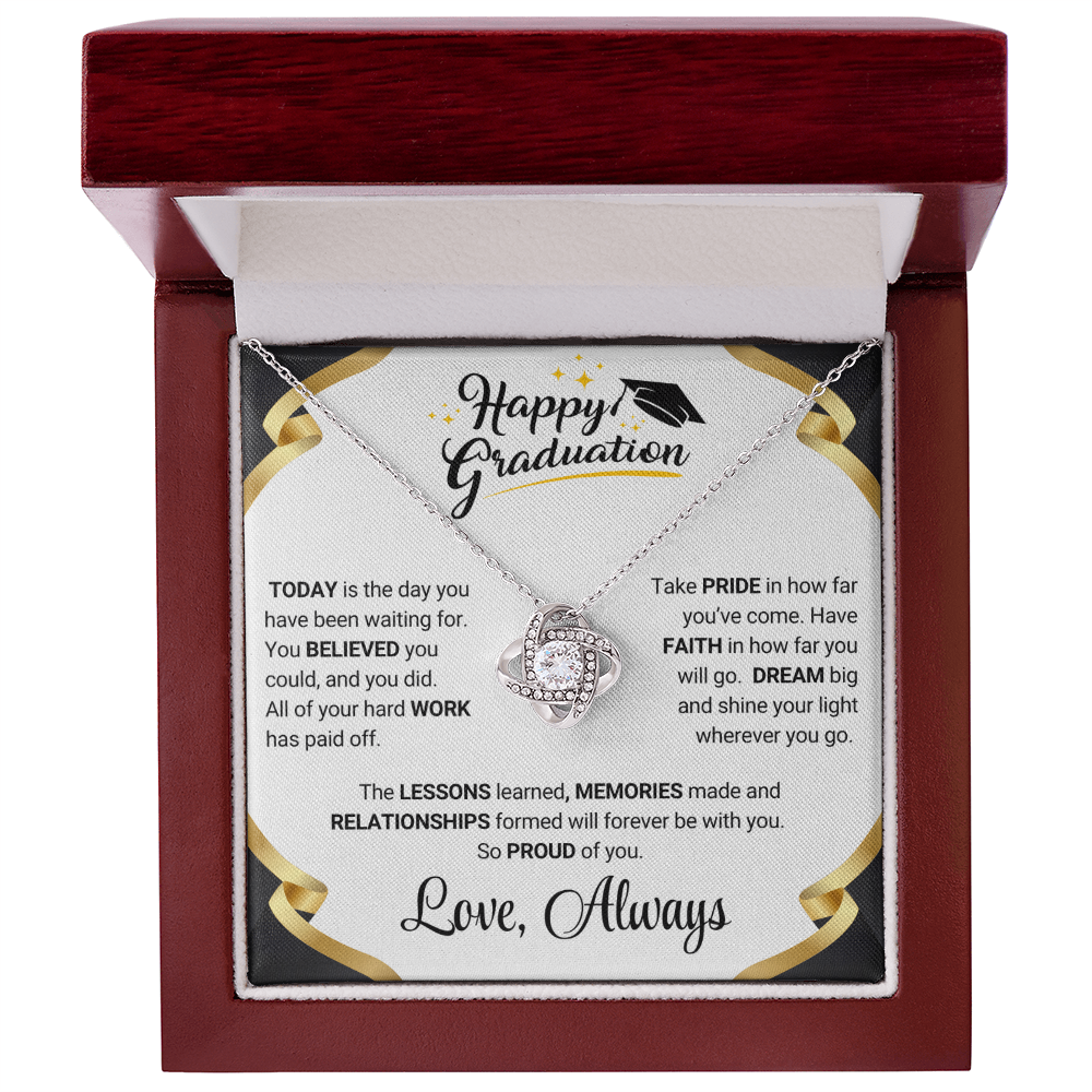 Graduation Gift Love Knot Necklace For Daughter From Mom