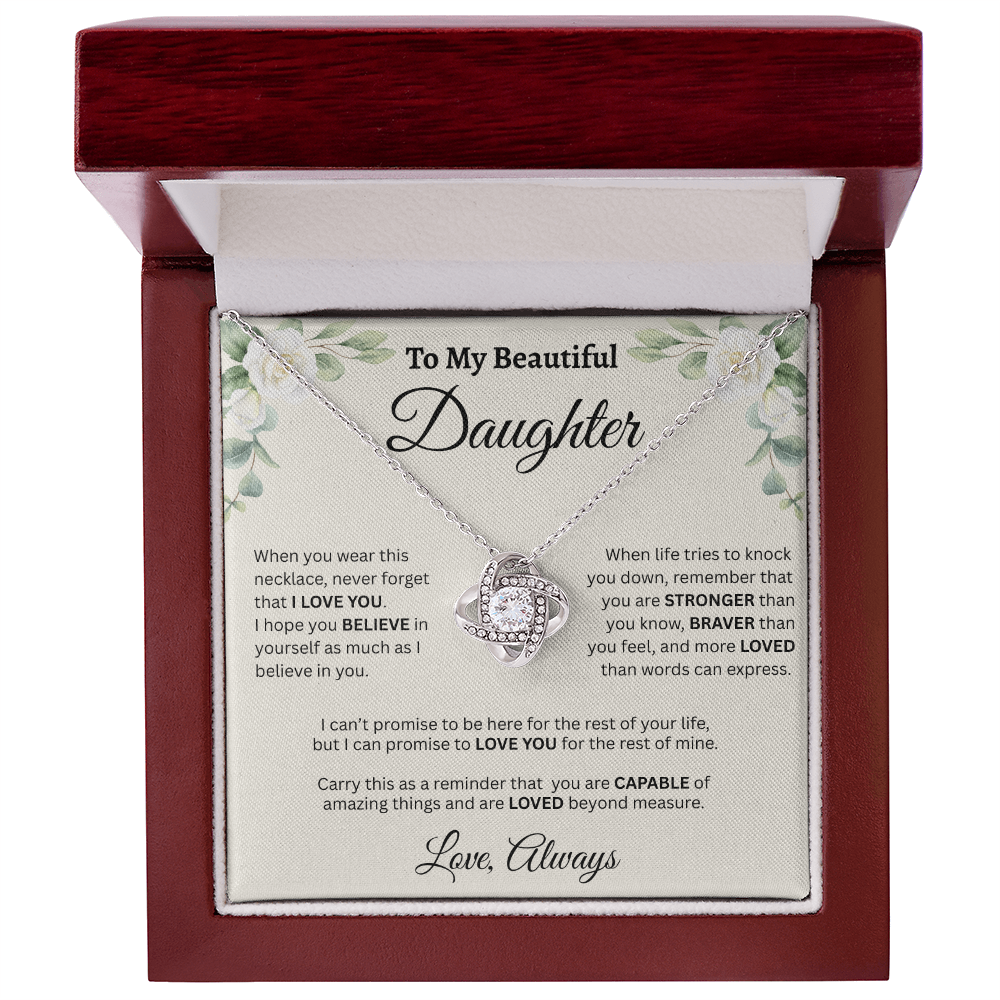 To My Beautiful Daughter Necklace – Believe in Yourself & Stay Strong