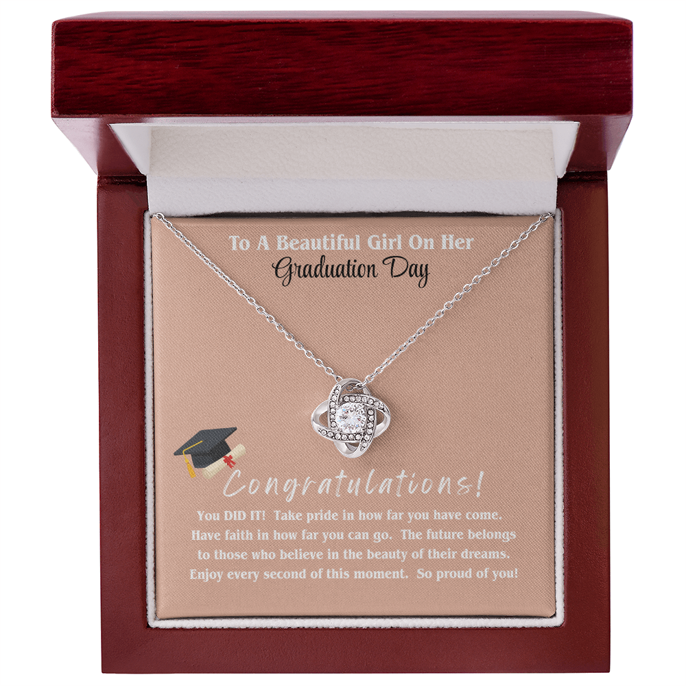 Graduation Gift Love Knot Necklace Daughter Forever Bond
