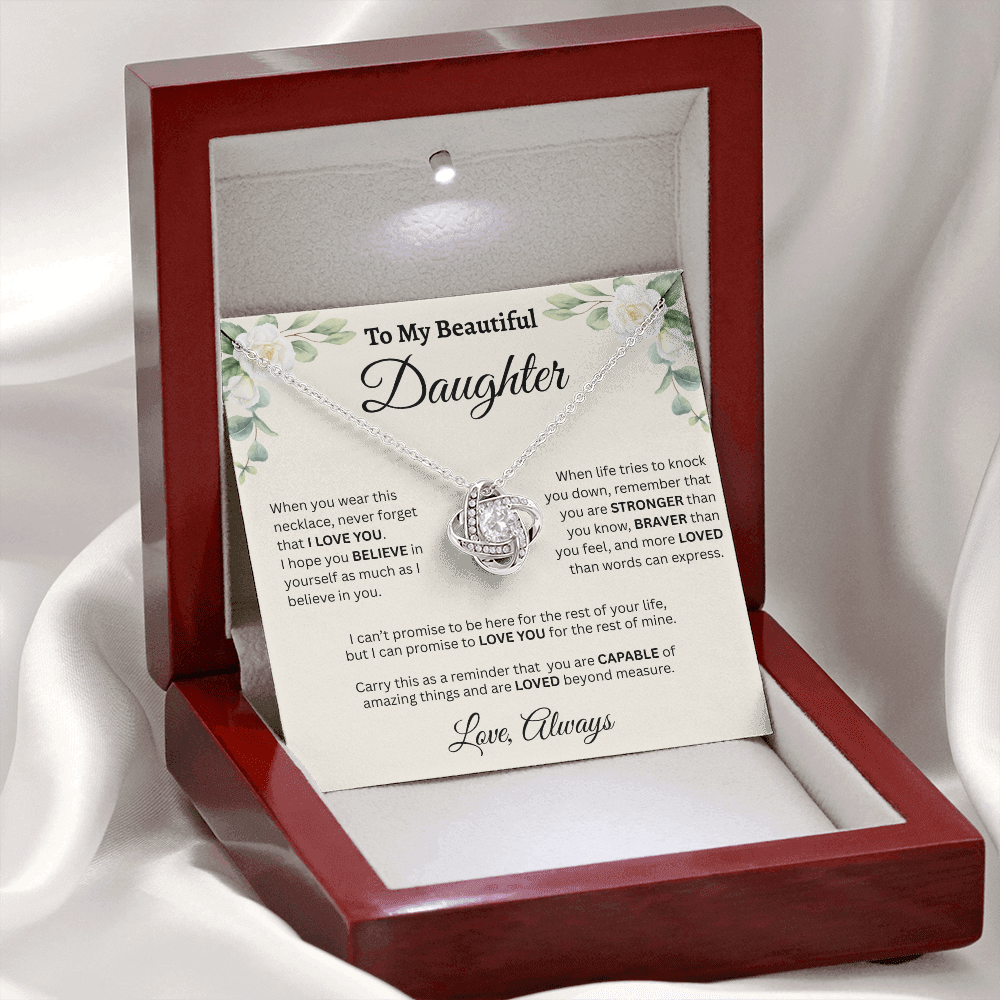 To My Beautiful Daughter Necklace – Believe in Yourself & Stay Strong