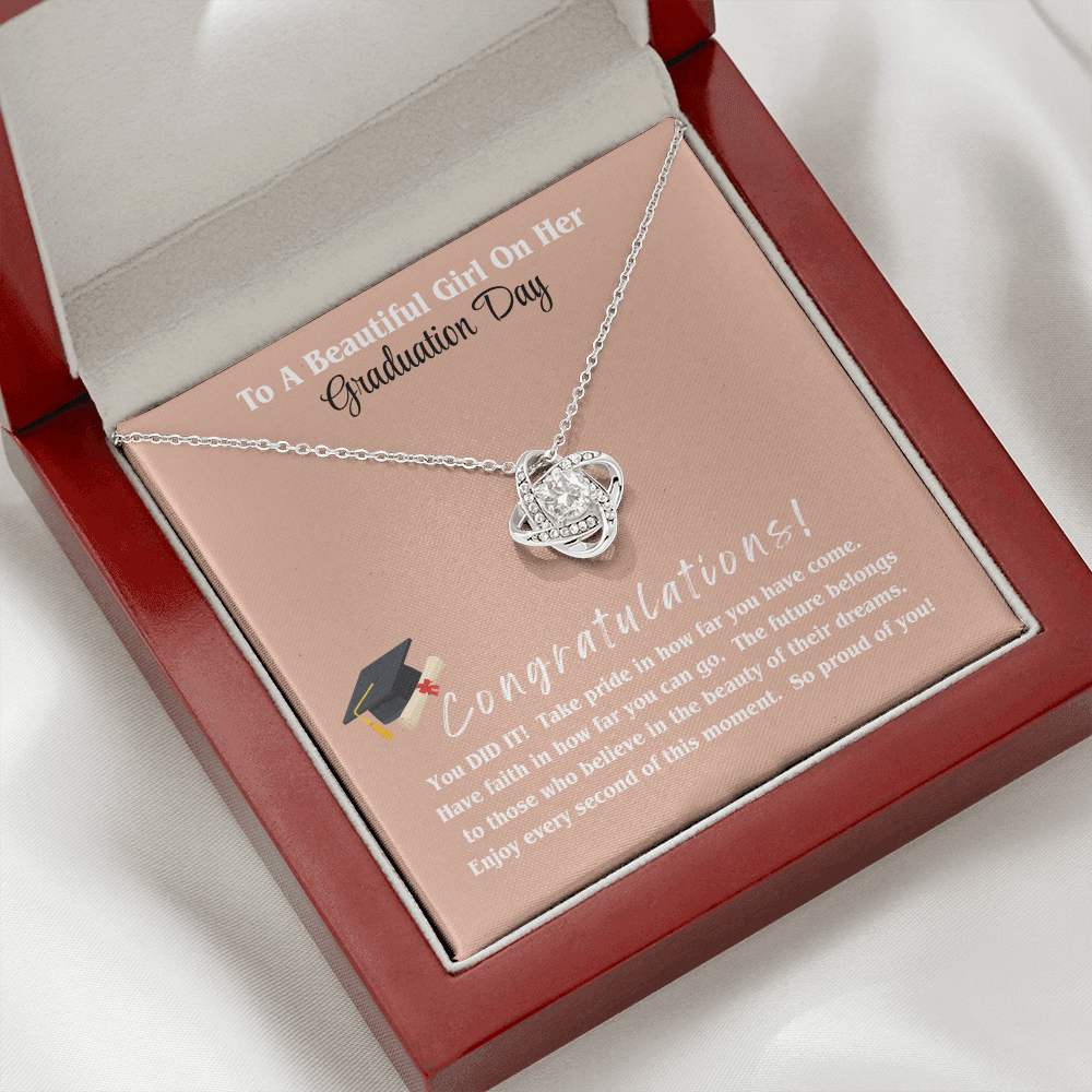 Graduation Gift Love Knot Necklace Daughter Forever Bond