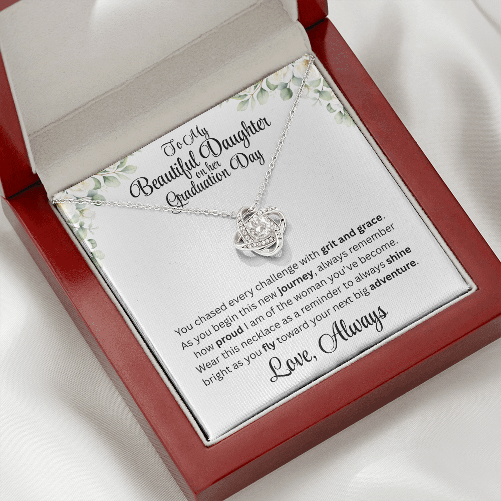 Graduation Day Necklace For Daughter With Inspirational Loving Message