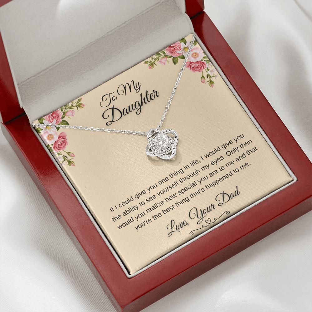 To My Beautiful Daughter Love Knot Gift From Dad