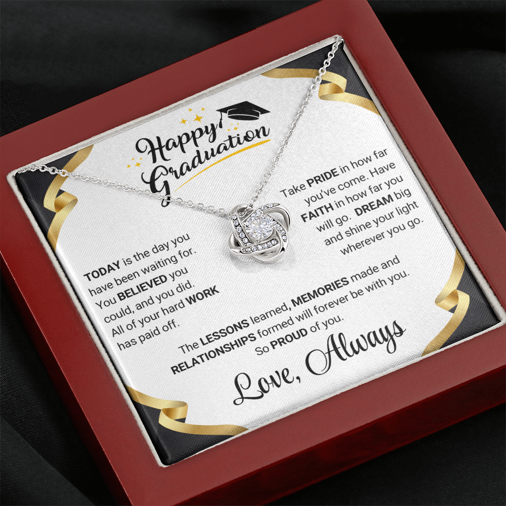 Graduation Gift Love Knot Necklace For Daughter From Mom