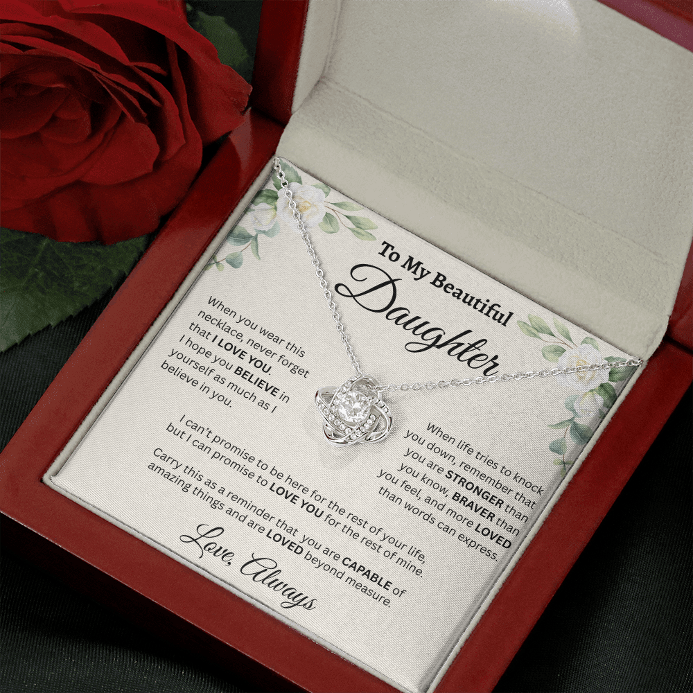 To My Beautiful Daughter Necklace – Believe in Yourself & Stay Strong