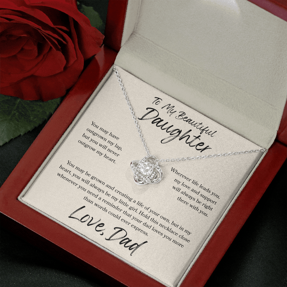 To My Daughter Love Knot Necklace – My Love Is Always With You Gift from Dad