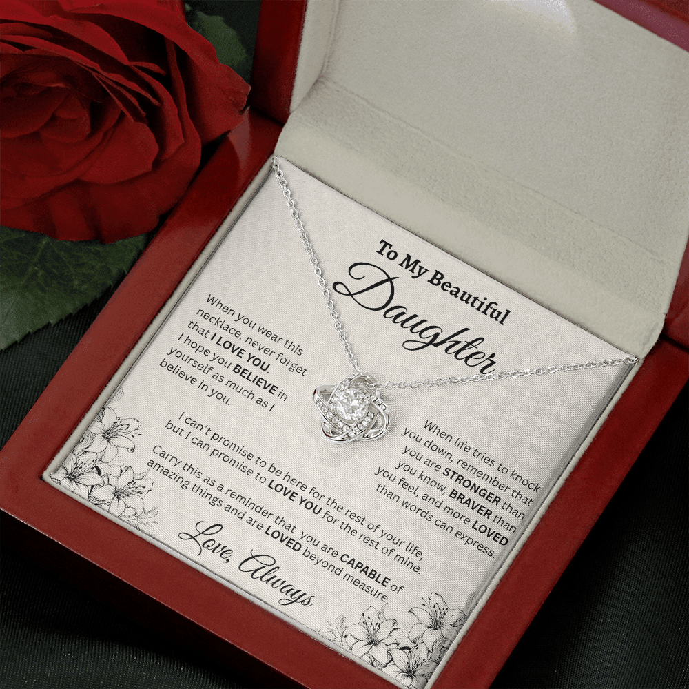 To My Beautiful Daughter Necklace – Wildflower Love & Strength Gift