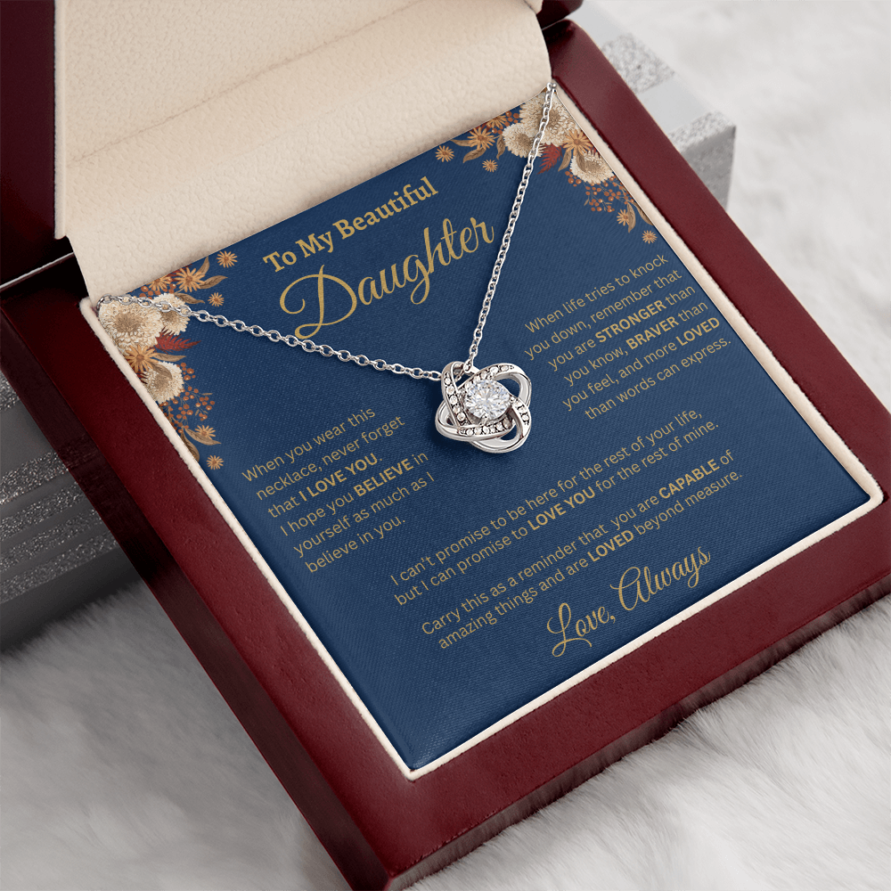 To My Beautiful Daughter Necklace – Golden Bloom Love & Strength Gift