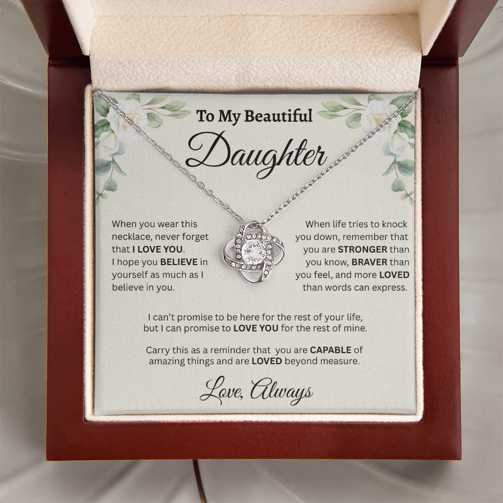 To My Beautiful Daughter Necklace – Believe in Yourself & Stay Strong