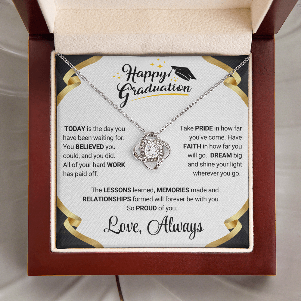 Graduation Gift Love Knot Necklace For Daughter From Mom
