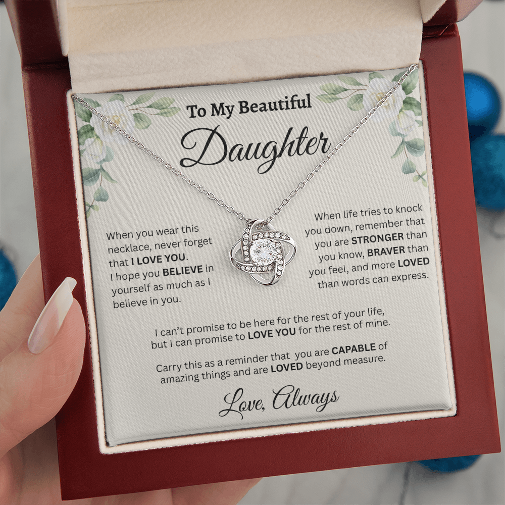 To My Beautiful Daughter Necklace – Believe in Yourself & Stay Strong