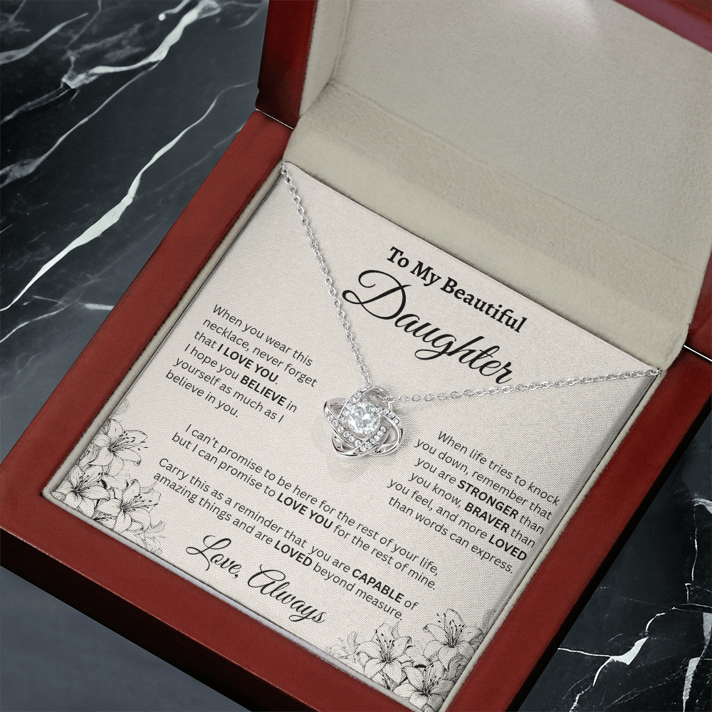To My Beautiful Daughter Necklace – Wildflower Love & Strength Gift
