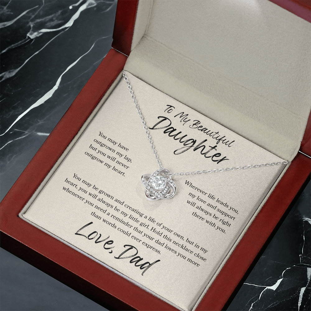 To My Daughter Love Knot Necklace – My Love Is Always With You Gift from Dad