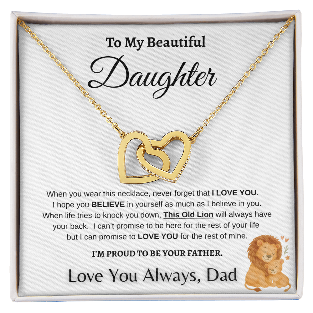 Father To Daughter Forever Linked Hearts Jewelry Gift