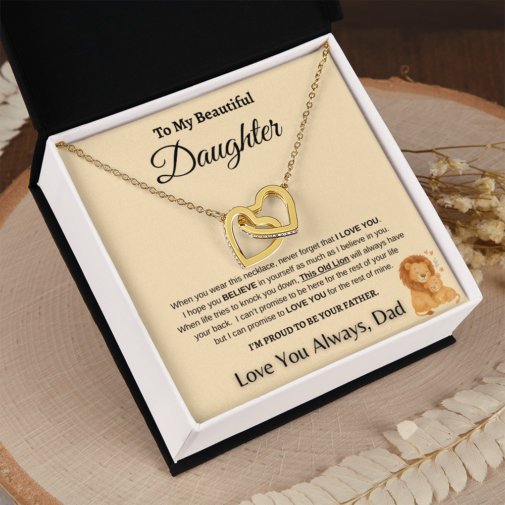 Father To Daughter Forever Linked Hearts Jewelry Gift