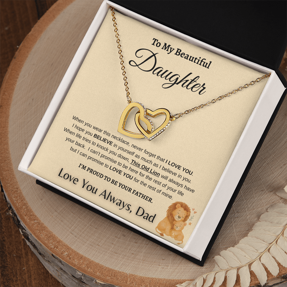 Father To Daughter Forever Linked Hearts Jewelry Gift