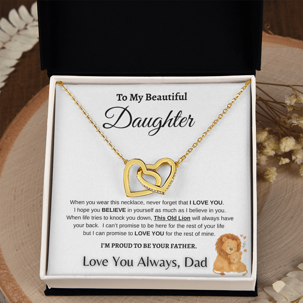Father To Daughter Forever Linked Hearts Jewelry Gift