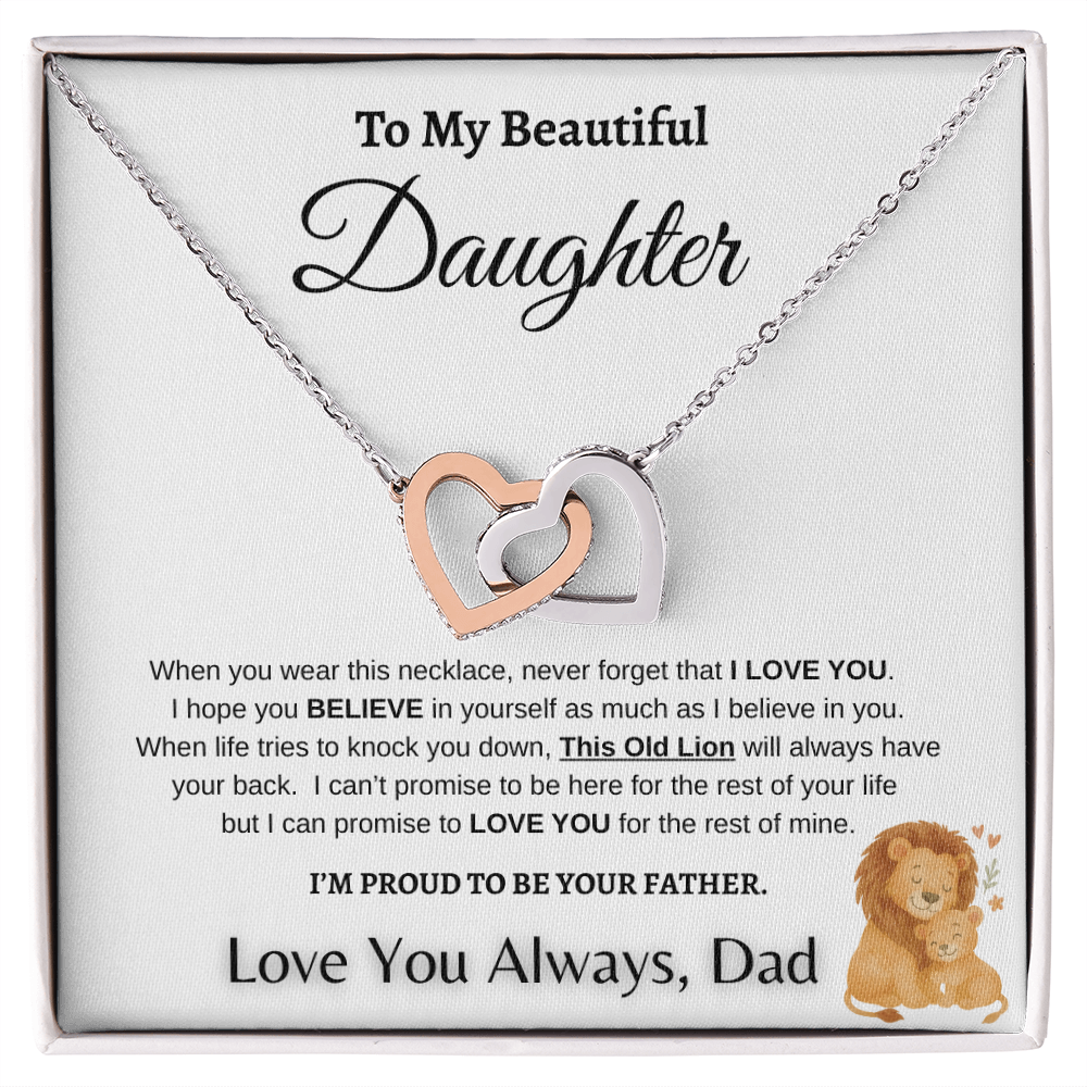 Father To Daughter Forever Linked Hearts Jewelry Gift