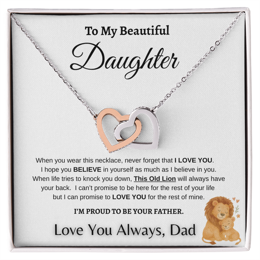 Father To Daughter Forever Linked Hearts Jewelry Gift