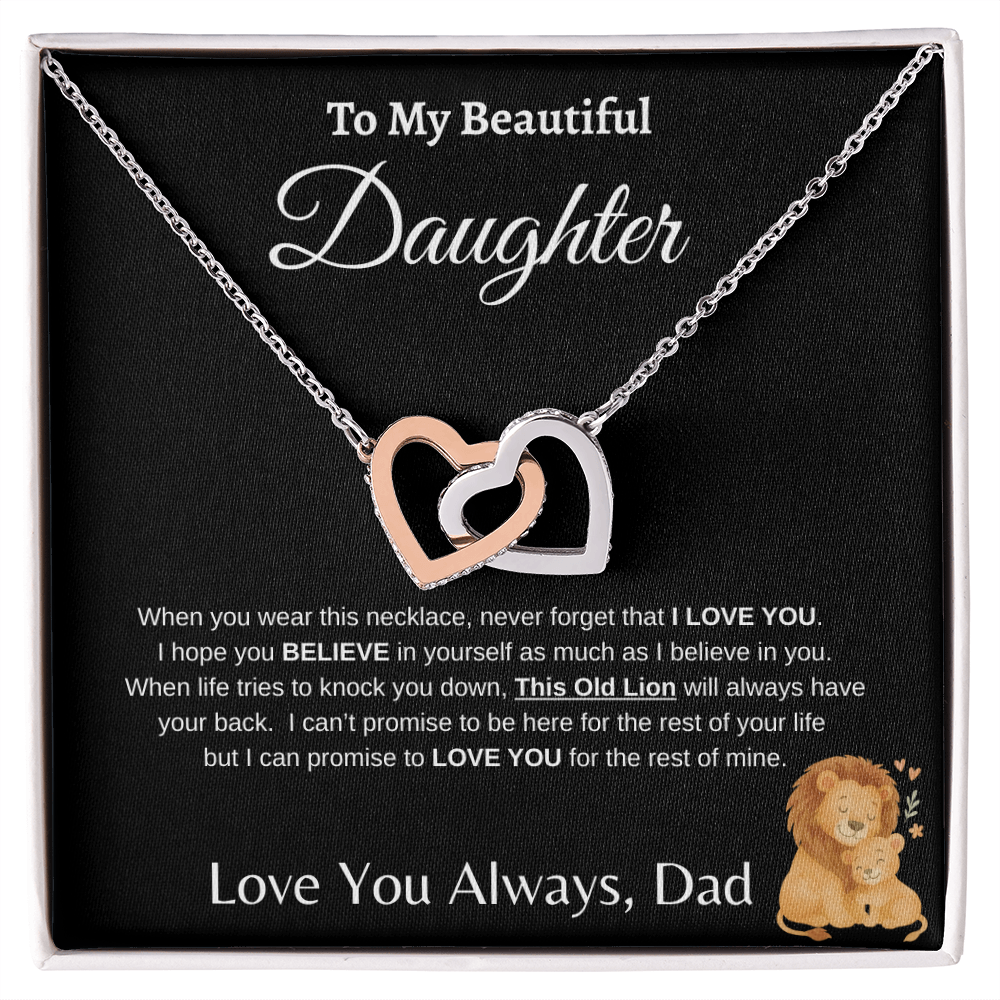 Father To Daughter Forever Linked Hearts Jewelry Gift