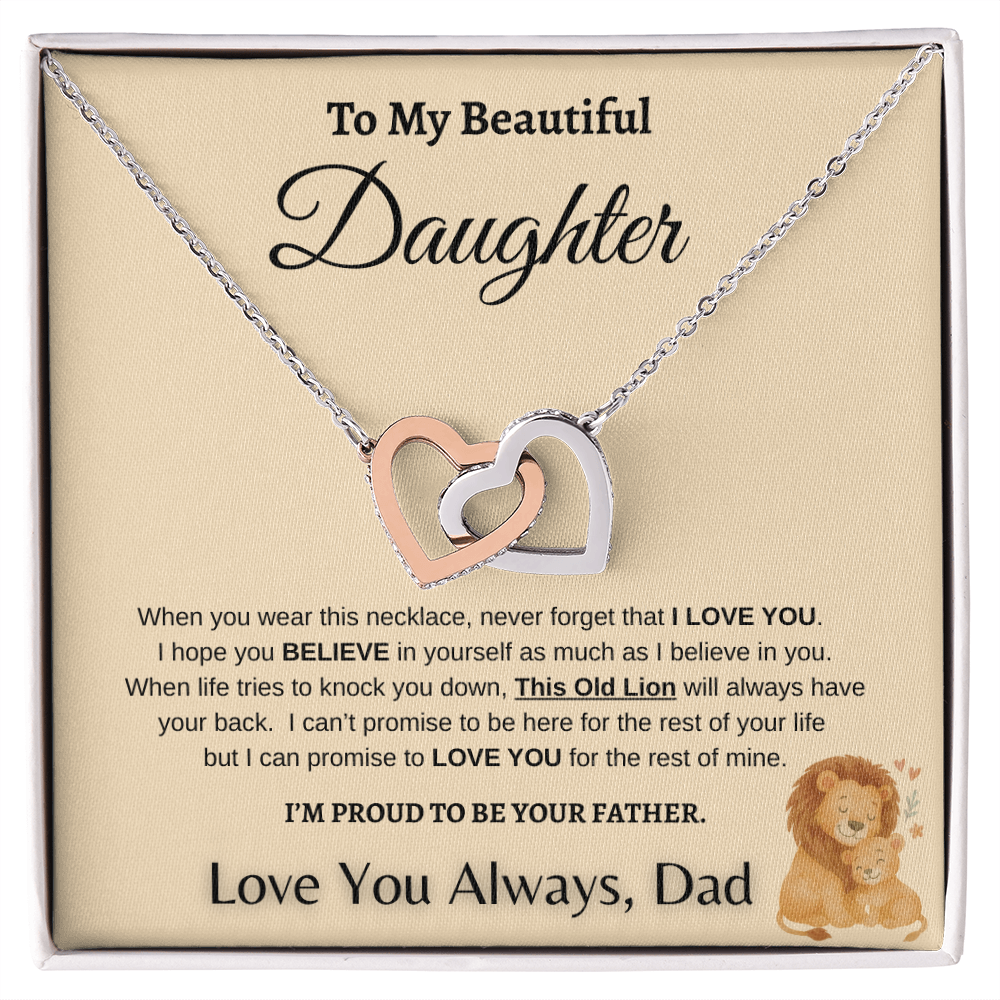 Father To Daughter Forever Linked Hearts Jewelry Gift