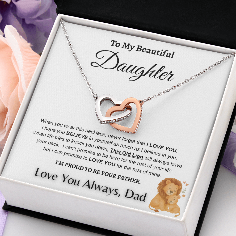 Father To Daughter Forever Linked Hearts Jewelry Gift