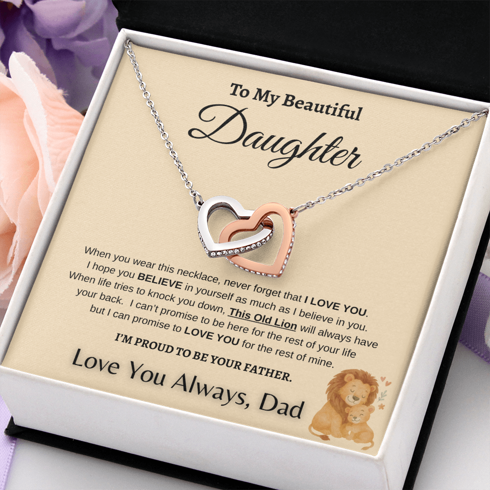 Father To Daughter Forever Linked Hearts Jewelry Gift