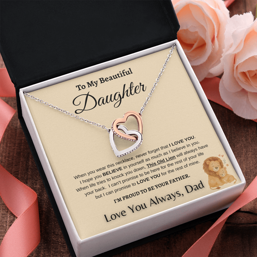 Father To Daughter Forever Linked Hearts Jewelry Gift