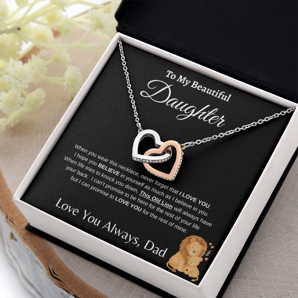 Father To Daughter Forever Linked Hearts Jewelry Gift