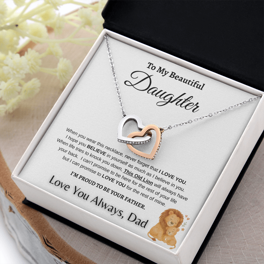 Father To Daughter Forever Linked Hearts Jewelry Gift