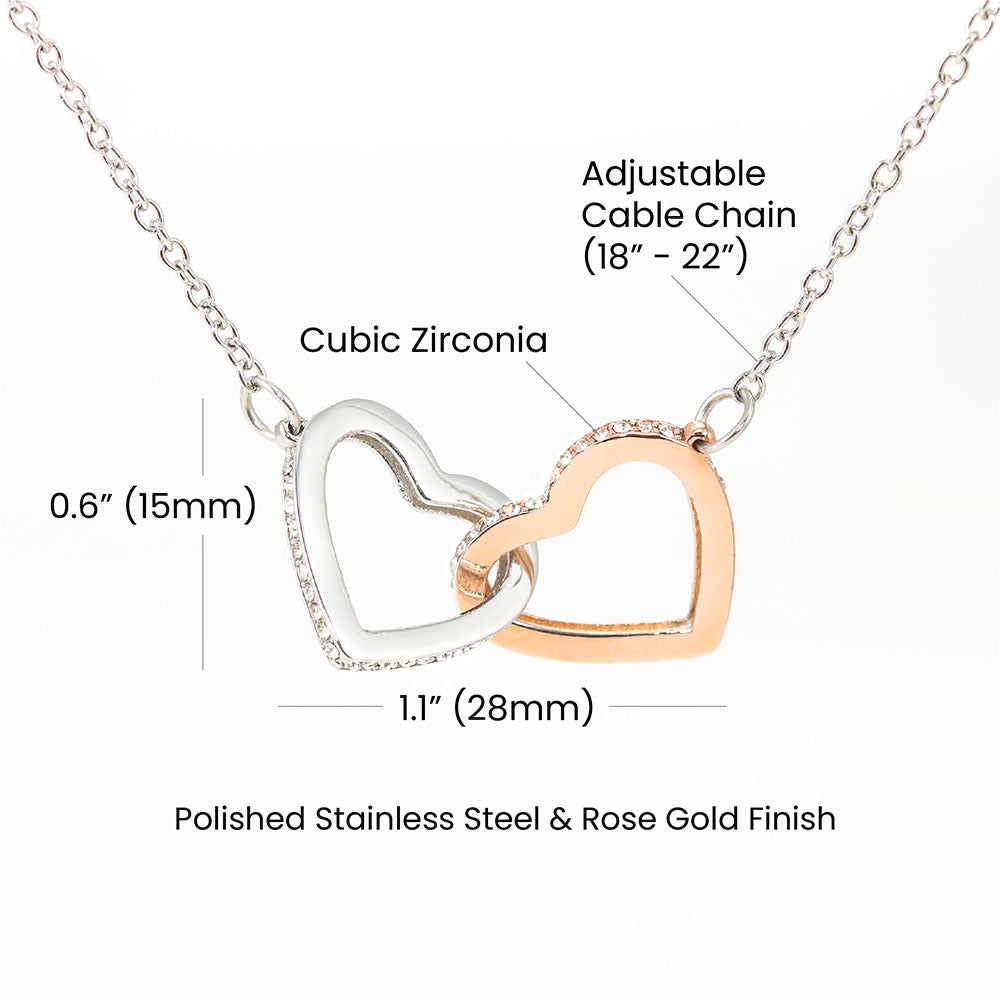To My Daughter “My Little Girl Yesterday” Interlocking Hearts Necklace
