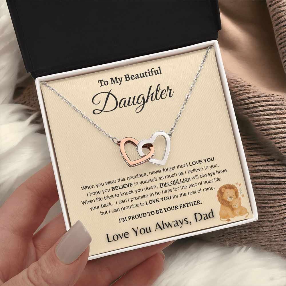 Father To Daughter Forever Linked Hearts Jewelry Gift