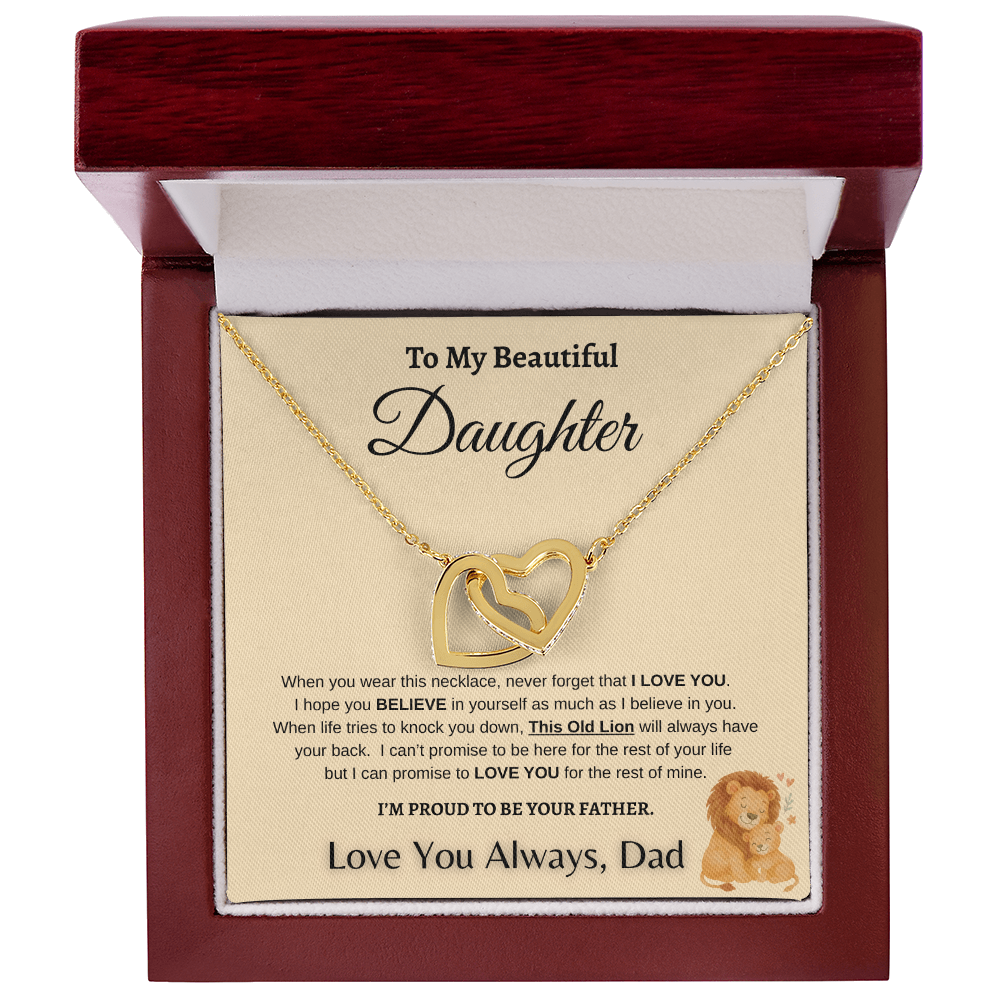 Father To Daughter Forever Linked Hearts Jewelry Gift