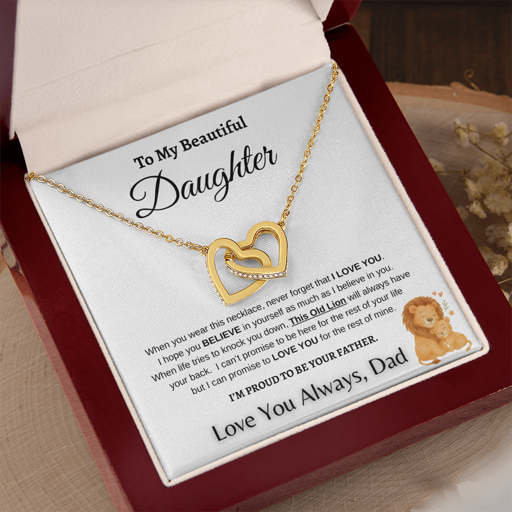 Father To Daughter Forever Linked Hearts Jewelry Gift
