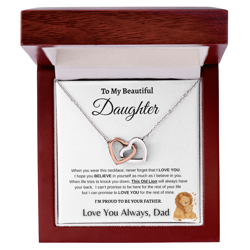 Father To Daughter Forever Linked Hearts Jewelry Gift