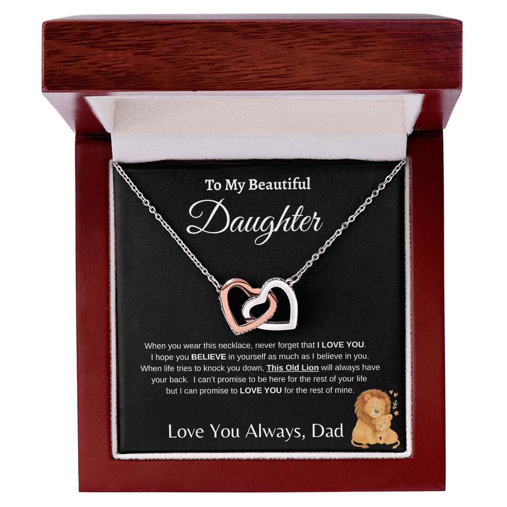 Father To Daughter Forever Linked Hearts Jewelry Gift