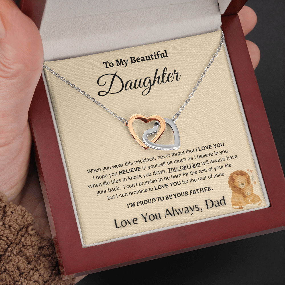Father To Daughter Forever Linked Hearts Jewelry Gift