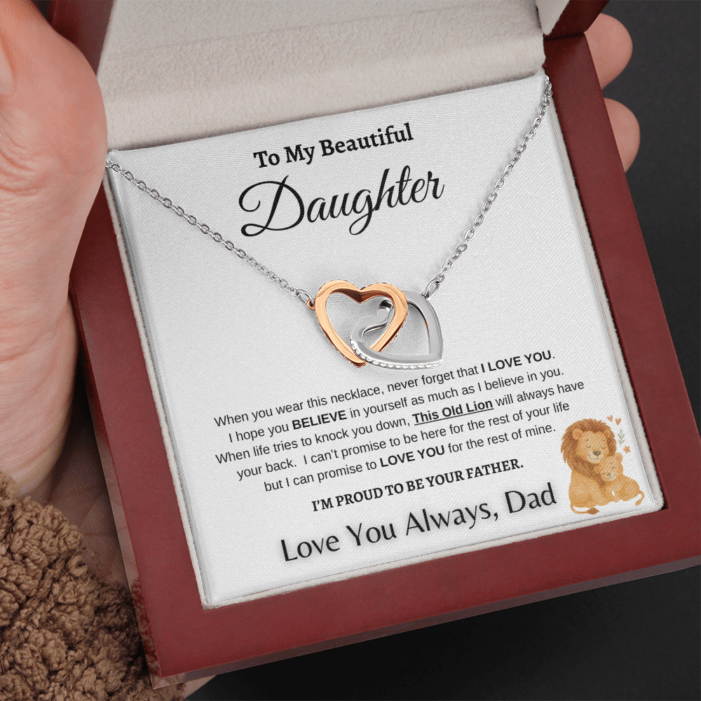Father To Daughter Forever Linked Hearts Jewelry Gift