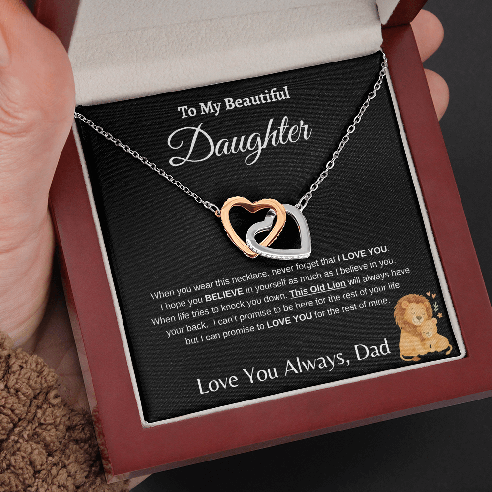 Father To Daughter Forever Linked Hearts Jewelry Gift