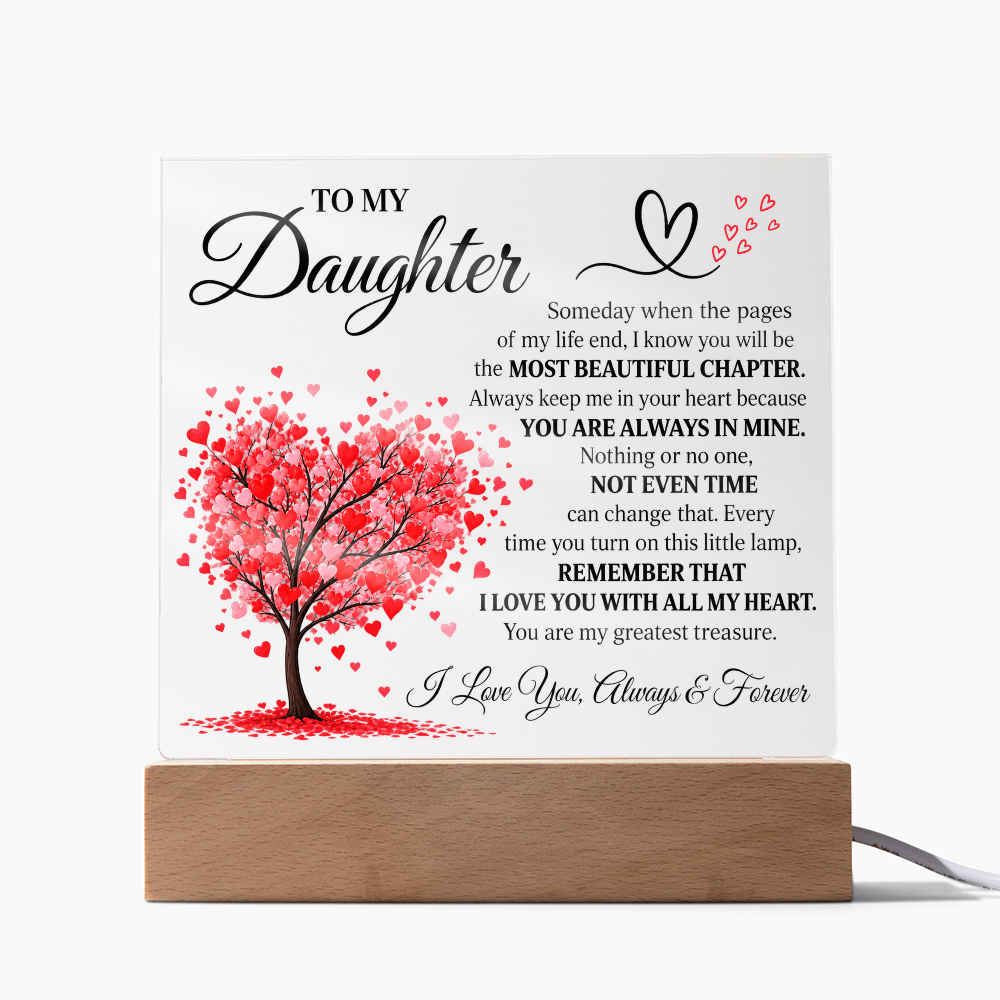 To My Daughter Acrylic Plaque – Most Beautiful Chapter LED Keepsake