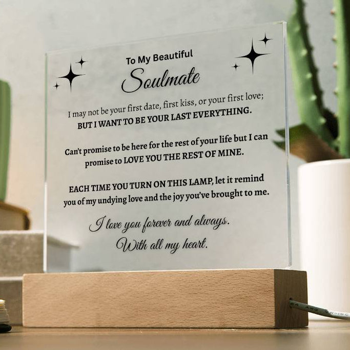 To My Beautiful Soulmate Acrylic Plaque