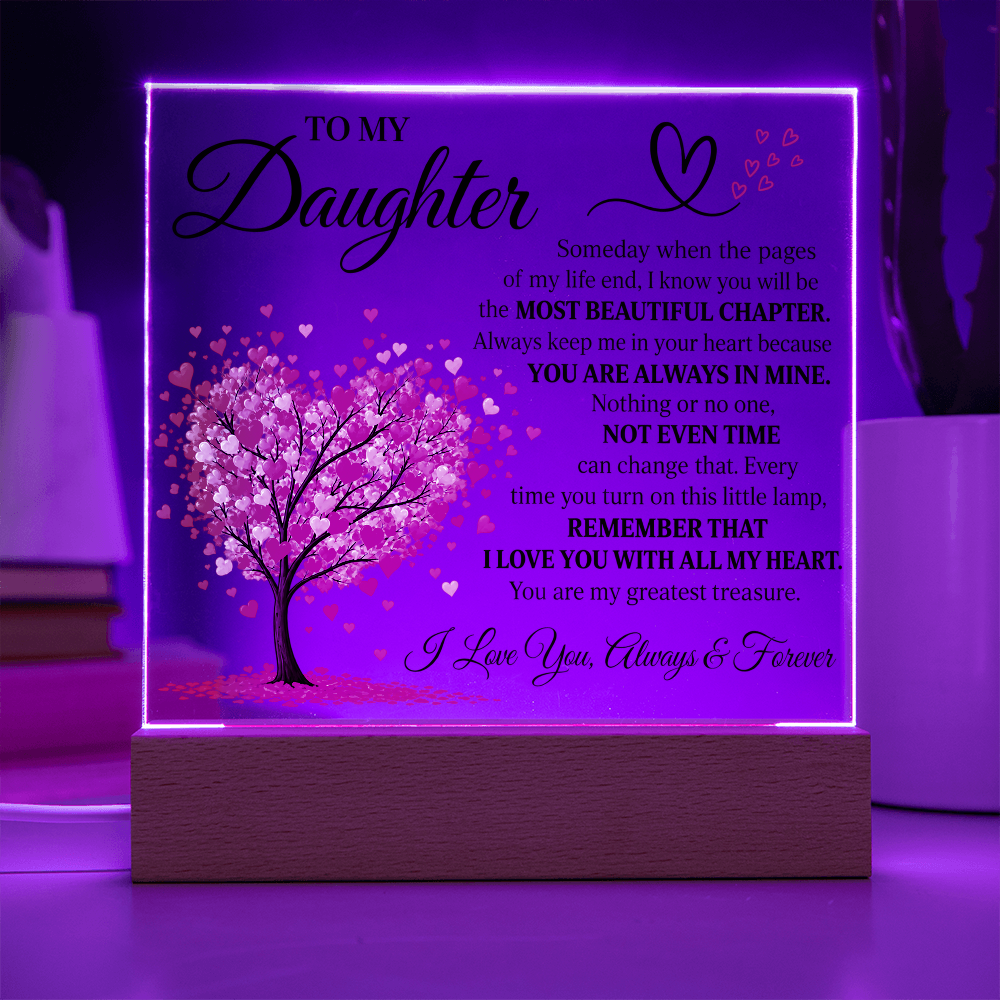 To My Daughter Acrylic Plaque – Most Beautiful Chapter LED Keepsake